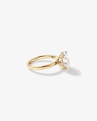 3.10 Carat TW Oval Cut Laboratory-Grown Diamond Solitaire Ring in 18kt Yellow Gold