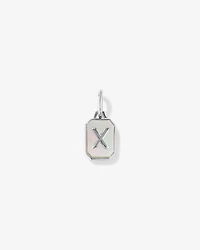 Letter Mother of Pearl Initial Pendant Sterling Silver