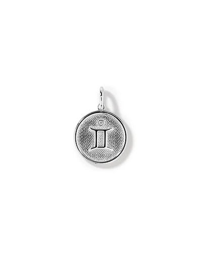 Pendentif zodiaque Gémeaux avec accents de diamants en argent sterling
