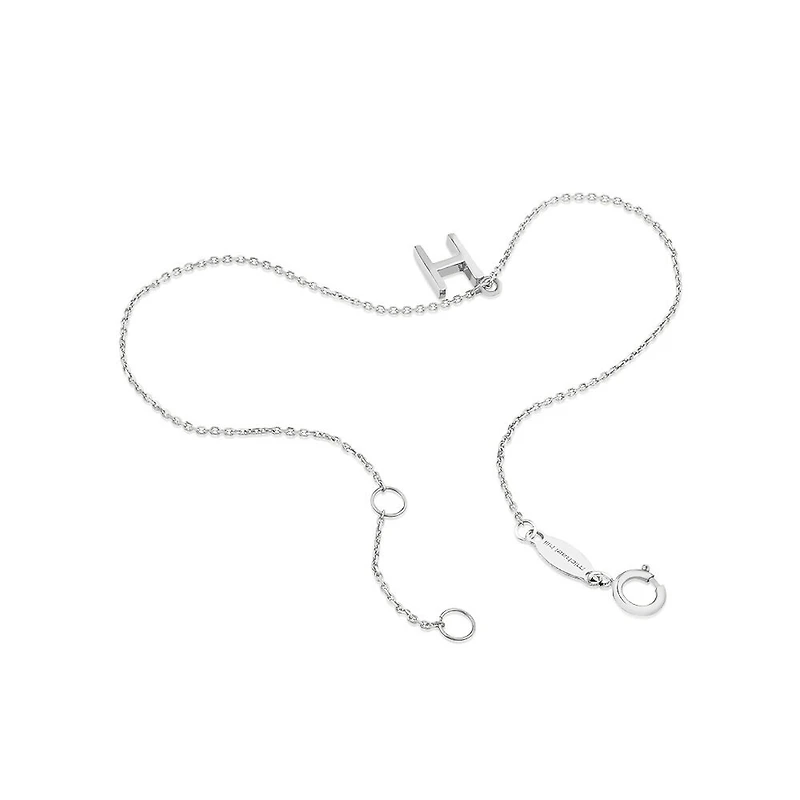 Bracelet à initiale « H » en argent