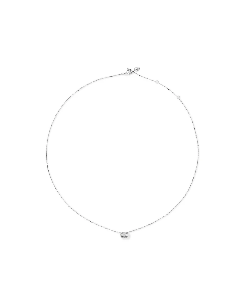 Pendentif multistones de 0,28 carat TW en diamant taille émeraude en or blanc 10kt