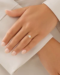 Bague de fiançailles en or jaune et blanc 18 K à diamant solitaire certifié totalisant 0,50 ct