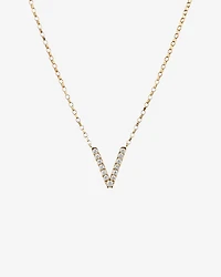 "V" Initial Necklace with 0.10 Carat TW of Diamonds in 10kt Yellow Gold