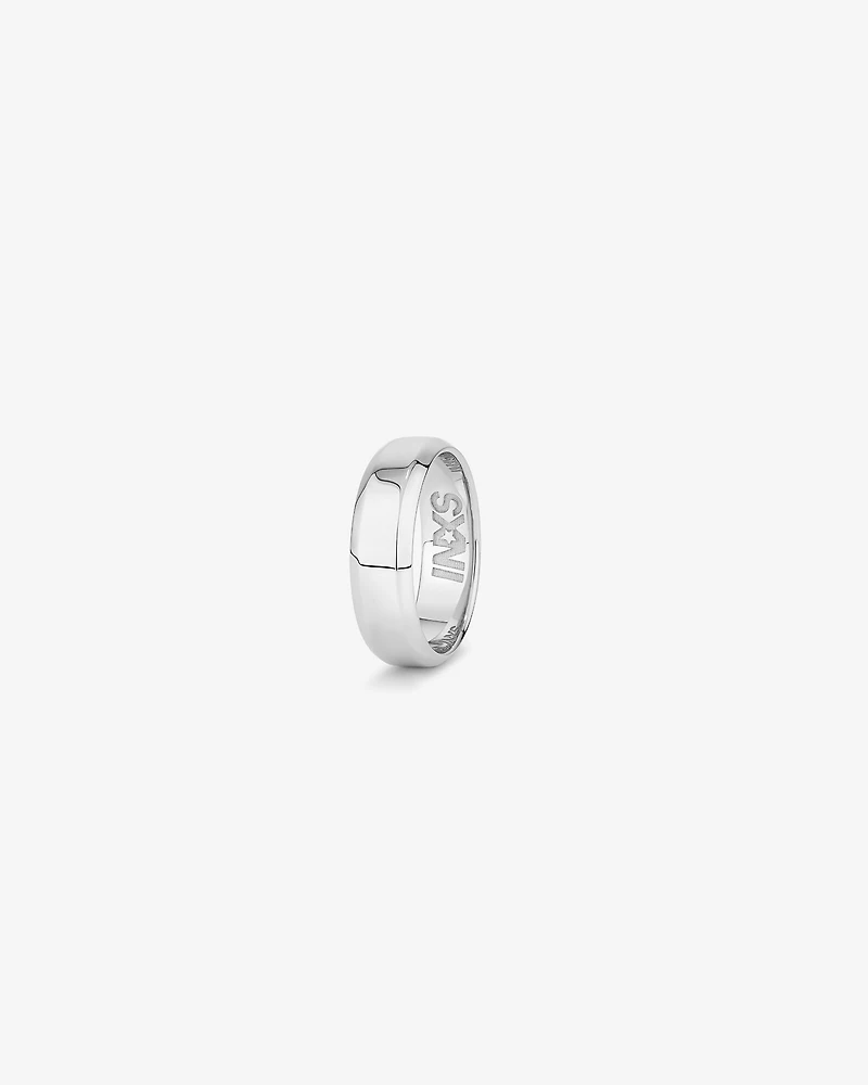 Bague à Bords Biseautés Gravée INXS By My Side en Argent Sterling Recyclé
