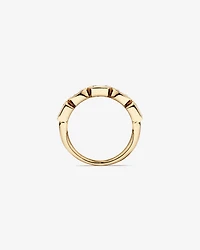 1.50 Carat TW Bezel Set Emerald and Oval Cut Lab-Grown Diamond Wedding Band in 14kt Yellow Gold