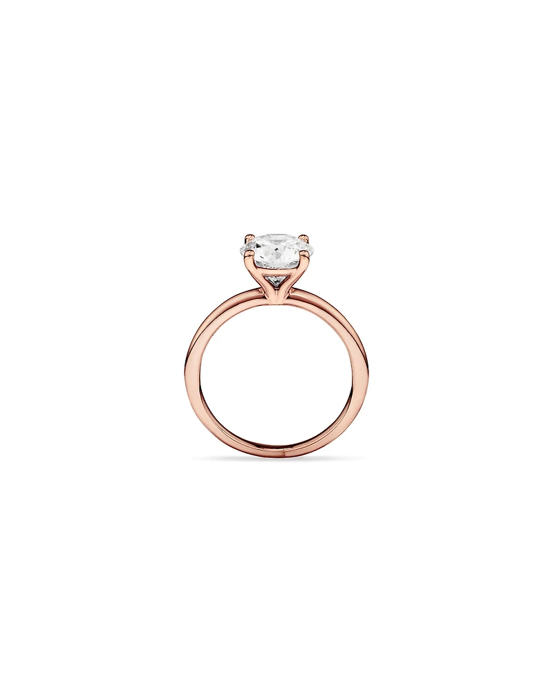 2 Carat TW Round Brilliant Laboratory-Grown Diamond Solitaire Engagement Ring in 14kt Rose Gold