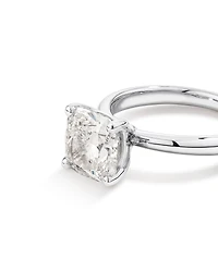 3,00 Carats Poids Total Bague De Fiançailles Solitaire En Diamant Coupe Coussin Cultivé En Laboratoire, En Platine
