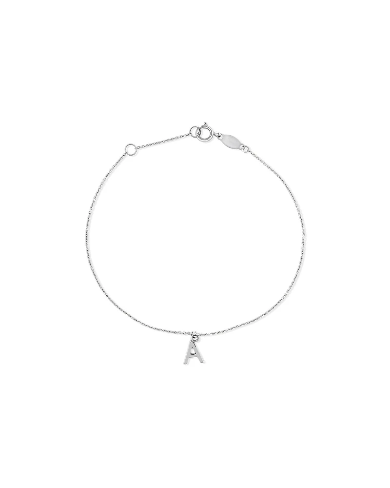 19cm (7.5") A Initial Bracelet in Sterling Silver