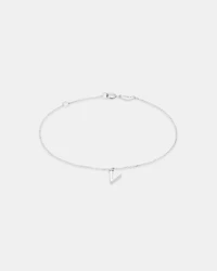 19cm (7.5") V Initial Bracelet in Sterling Silver