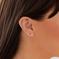 Boutons d'oreilles à bille de 5 mm en or blanc 10 K