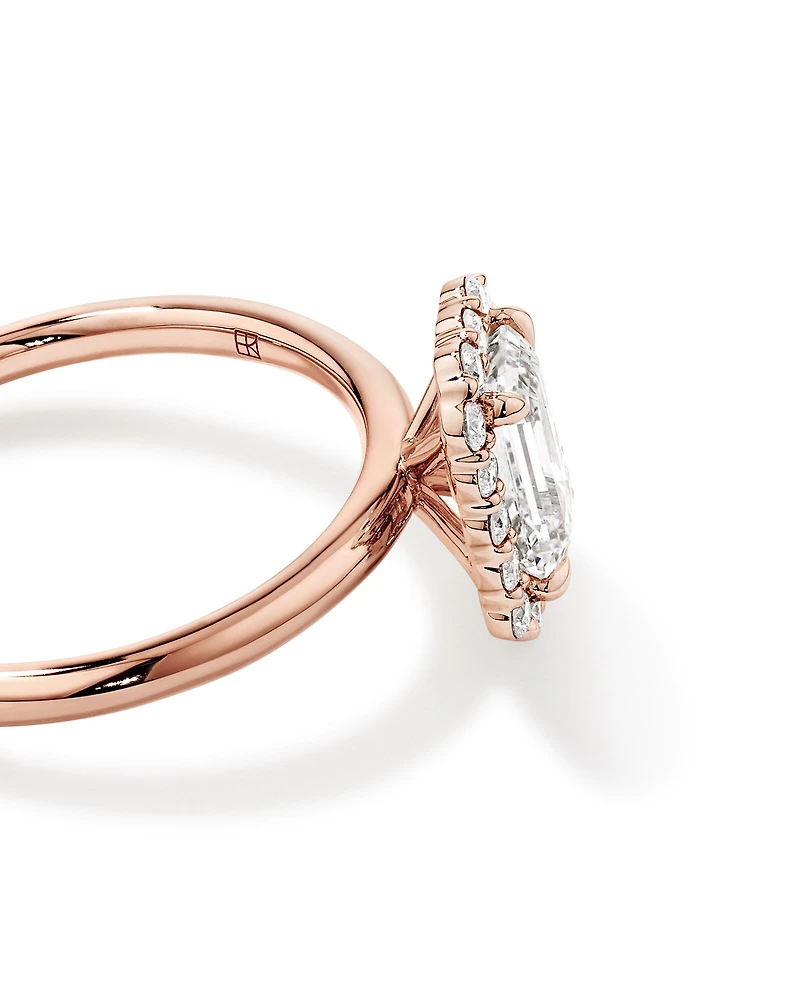 Bague de fiançailles TW de 1,46 carat en or rose 14 carats en or rose 14 carats