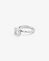3,00 Carats Poids Total Bague De Fiançailles Solitaire En Diamant Coupe Coussin Cultivé En Laboratoire, En Platine