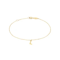 Collier à pendentif initiale L en or jaune 10 K
