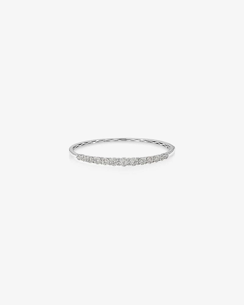 Bracelet jonc à bulles en or blanc 14 K avec diamants totalisant 1,50 ct