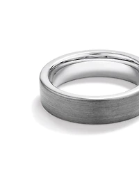 6 mm Bague de mariage brossée et plate en tungstène