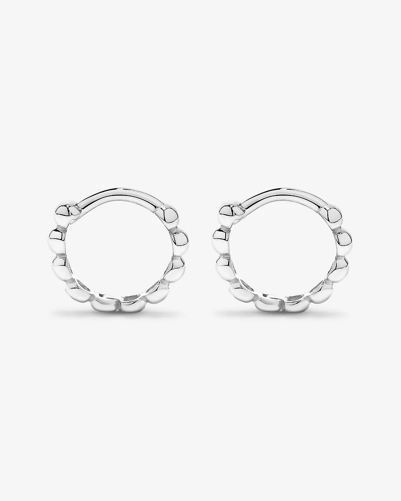 Créoles perlées 10,5 mm en argent sterling