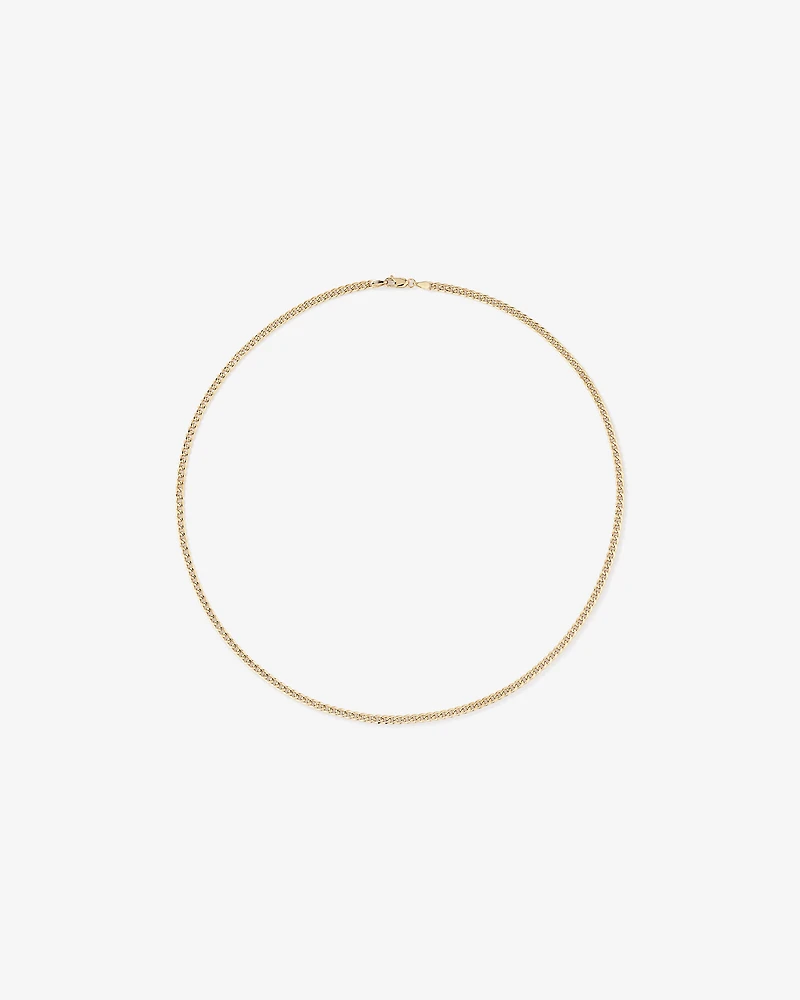 45cm (17") 2.8mm Width Semi Solid Miami Curb Chain in 10kt Yellow Gold