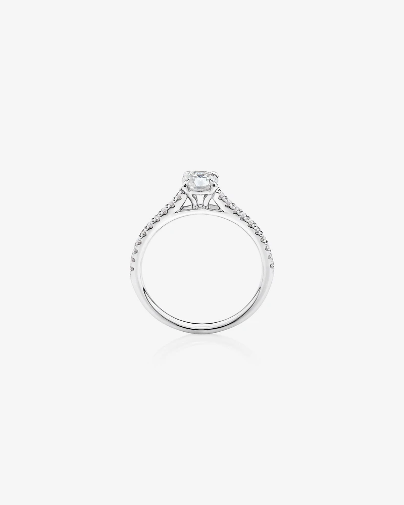 Engagement Ring with 0.78 Carat TW of Diamonds in 14kt White Gold