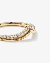 Alliance en or jaune 14 carats avec diamants de 0,18 carat et chevrons