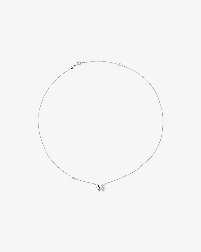 50cm (19.6") Butterfly Necklace with Cubic Zirconia in Sterling Silver