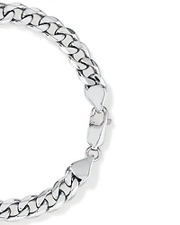 Bracelet gourmette en argent de 21 cm avec diamants noirs totalisant 0,33 ct pour homme