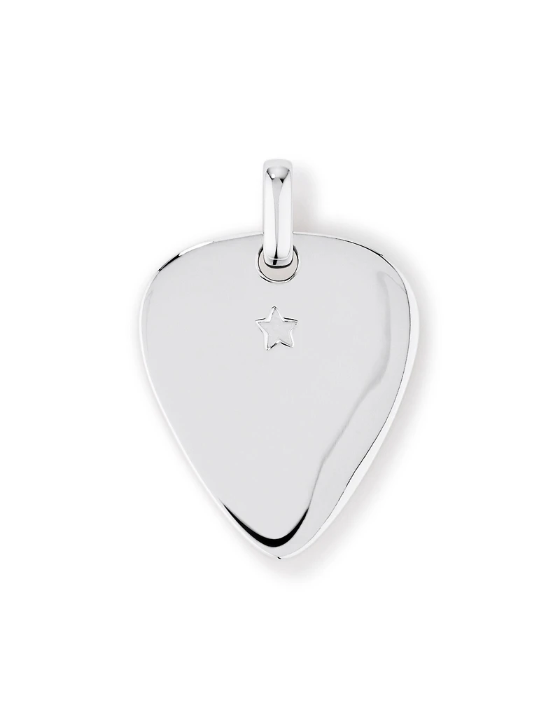 INXS Kirk Pengilly Pendentif médiator gravé avec chaîne en argent sterling recyclé