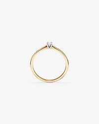 Emerald Cut Diamond Solitaire Promise Ring in 10kt Yellow and White Gold