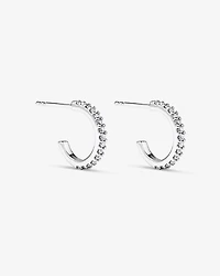 Boucles d'oreilles clous Demi-Créoles avec zircone cubique en argent sterling