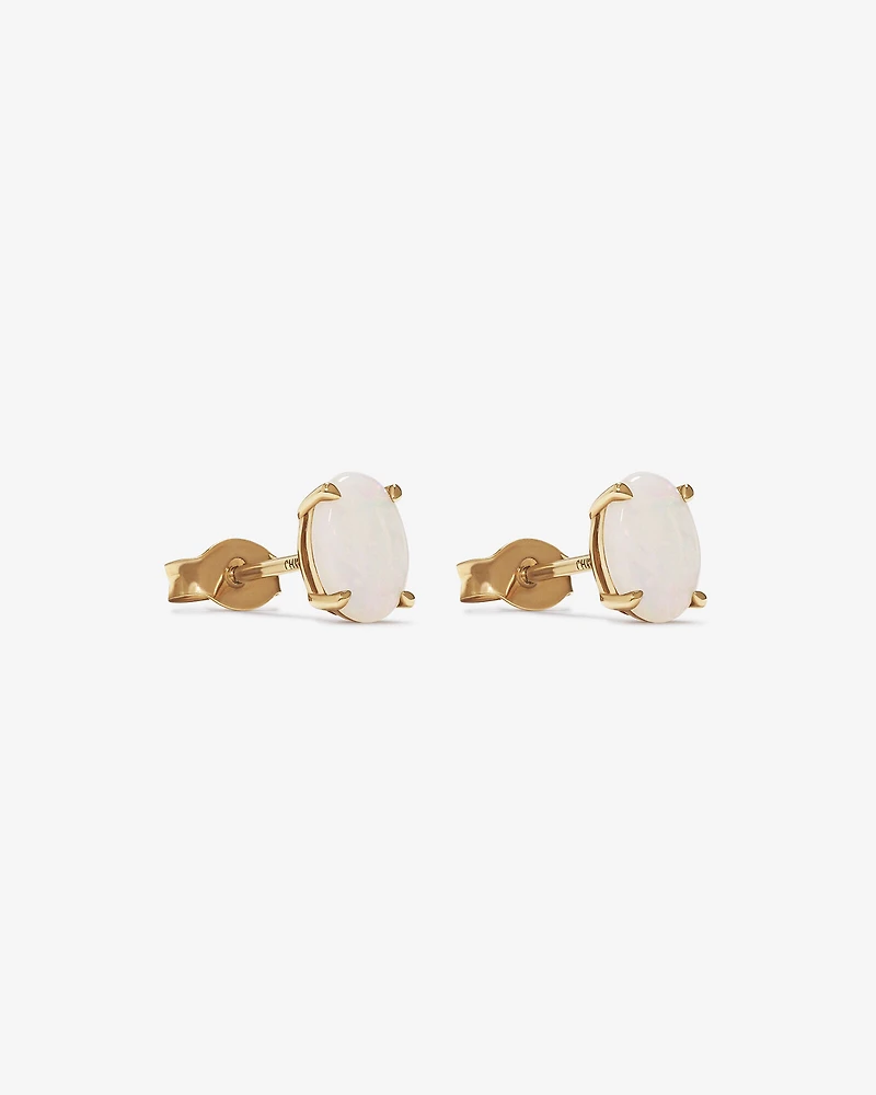 Stud Earrings with Opal in 10kt Yellow Gold