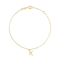 Collier à pendentif initiale K en or jaune 10 K
