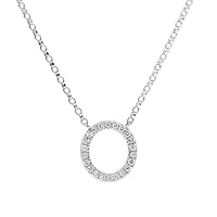 Collier à initiale O en or blanc 10 K avec diamants totalisant 0,10 ct