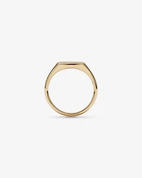 Bague chevalière carrée en or jaune 10 carats
