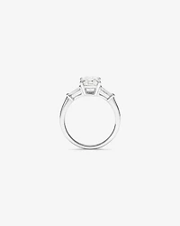 Bague de fiançailles en or blanc 14 carats, diamants de laboratoire de 2,25 carats, taille baguette et taille radiante