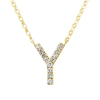 "Y" Initial Necklace with 0.10 Carat TW of Diamonds in 10kt Yellow Gold