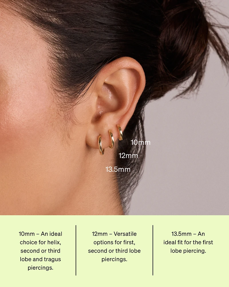 12mm Polished Huggie Earrings in 10kt Yellow Gold