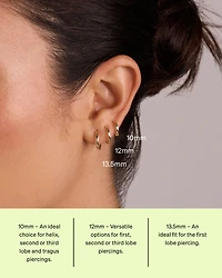 12mm Polished Huggie Earrings in 10kt Yellow Gold