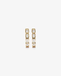 0.40 Carat TW of Laboratory-Grown Emerald Cut Diamond Huggie Earrings in 10kt Yellow Gold