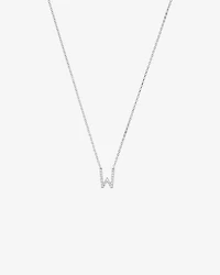 W Initial Necklace with 0.10 Carat TW of Diamonds in 10kt White Gold