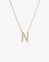 Collier à initiale « N » en or jaune 10 K à diamants totalisant 0,10 ct