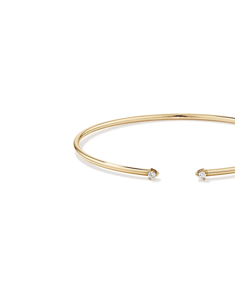 Jonc flexible en diamant en or jaune 10kt