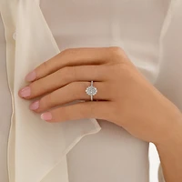 Bague de Fiançailles Ovale Sir Michael Hill Designer avec 0,92 Carat TW de Diamants en Or Blanc 18kt