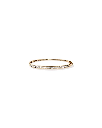 Bracelet jonc en or jaune 10 K avec diamants totalisant 2 ct