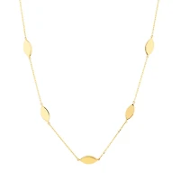 Collier à stations en forme de marquise en or jaune 10 carats