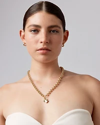 Pendentif en Or Jaune 10kt avec Émeraude Verte Créée Ronde