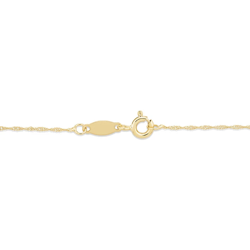 Chaîne creuse Singapour en or jaune 10 K, 45 cm