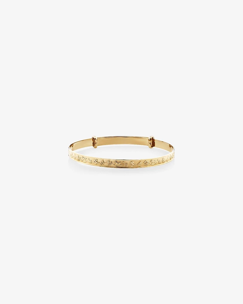 Bracelet jonc extensible en or jaune 10 K pour bébé