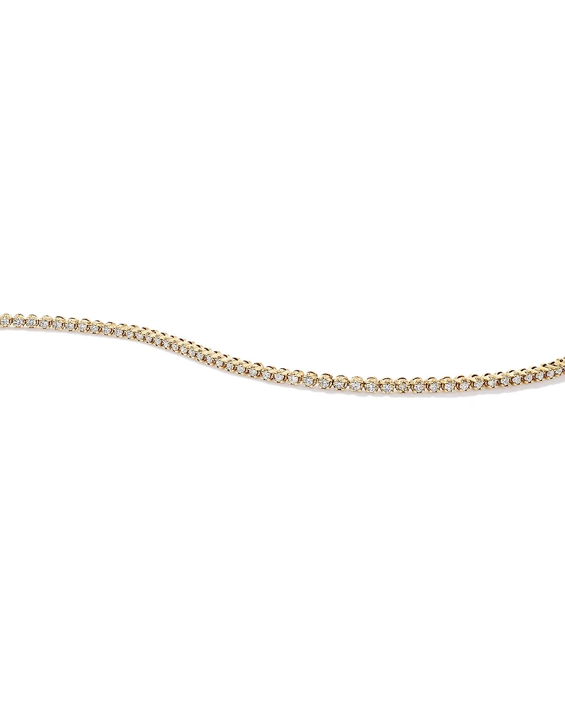 Bracelet tennis en diamants cultivés laboratoire TW de 0,90 carat or jaune 10 carats