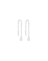 6mm Threader Earrings with Cultured Freshwater Pearls in Sterling Silver