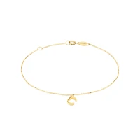 19cm (7.5") C Initial Bracelet in 10kt Yellow Gold