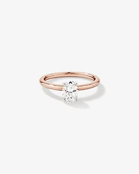 Bague de fiançailles solitaire ovale en diamant cultivé en laboratoire TW de 0,70 carat en or rose et blanc 14 carats